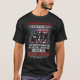 T-shirt Fière militaire vétéran J'ai appris à ma femme com