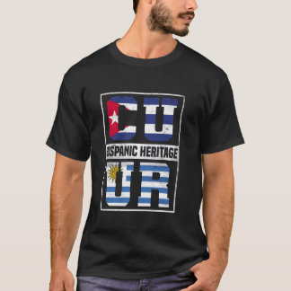 T-shirt Fière Mois du patrimoine hispanique uruguayen cuba