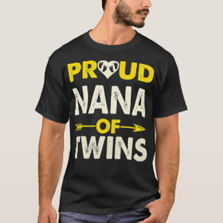 T-shirt Fière Nana de jumeaux Enceinte avec deux bébés