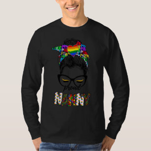 T-shirt Fière Nanny Lgbt Pride Arc-en-ciel Messager Bun Ha