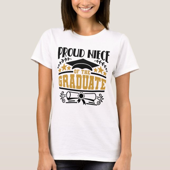 T-shirt Fière Nièce Du Diplômé (Devant)