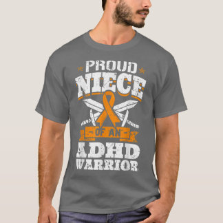 T-shirt Fière Nièce D'Un Guerrier TDAH Déficit D'Attention