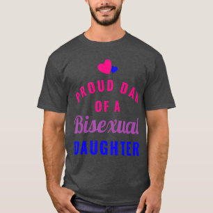 T-shirt Fière papa d'une fille bisexuelle T LGBT Pride