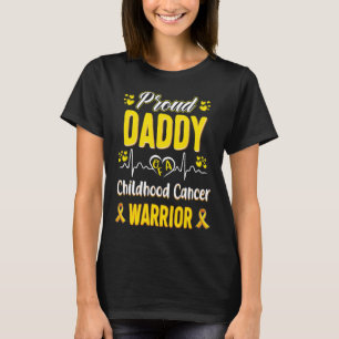 T-shirt Fière Papa Enfance Cancer Guerrier Sensibilisation