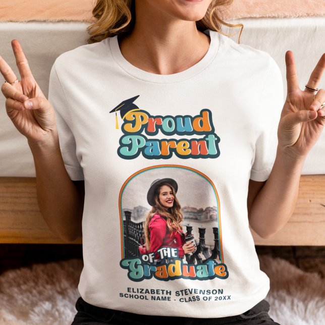 T-shirt Fière Parent de la photo diplômée retro super (Créateur téléchargé)