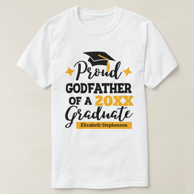 T-shirt Fière Parrain de la famille des diplômés jumelage (Design devant)