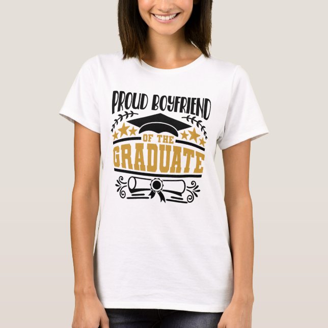 T-shirt Fière Petite Amie Du Diplômé (Devant)