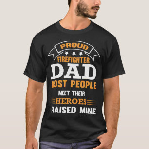T-shirt Fière pompier papa héros