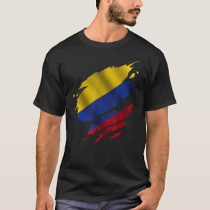 T-shirt Fière racine colombienne arrachée drapeau colombie