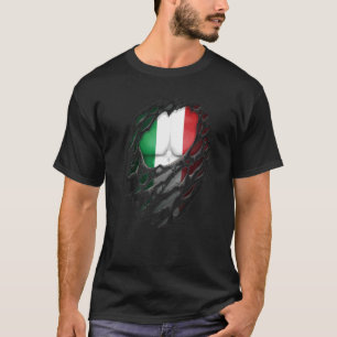 T-shirt Fière Racines Italiennes Patrimoine déchiré Italie