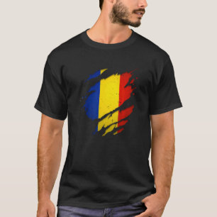 T-shirt Fière Roumanie déchiré drapeau roumain