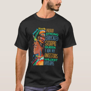 T-shirt Fière Scorpion éduquée Reine Amérique africaine