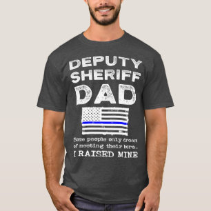 T-shirt Fière Sheriff adjoint père père mince ligne ble