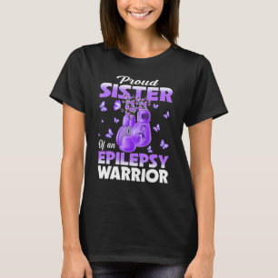 T-shirt Fière Soeur D'Une Épilepsie Guerrière Guerrière Co