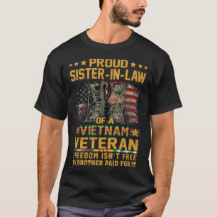 T-shirt Fière Soeur En Droit D'Un Vétéran Patriotique Du V
