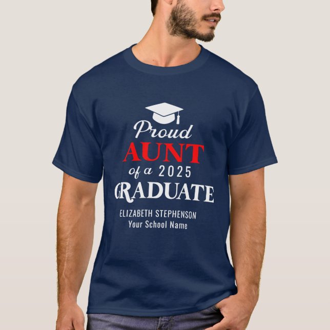 T-shirt Fière Tante de la famille de coordination diplômée (Devant)