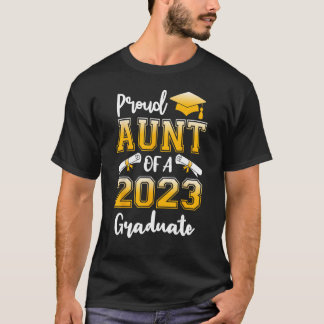 T-shirt Fière tante d'une classe de 2023 diplômé de troisi