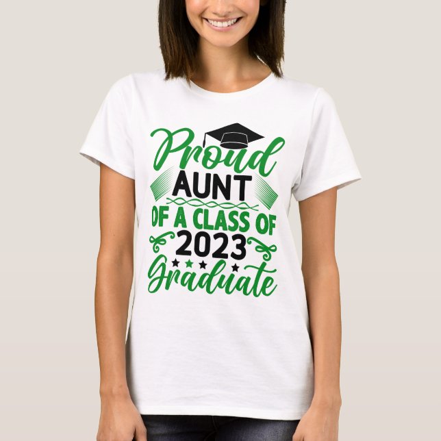 T-shirt Fière tante d'une classe de 2023 diplômée (Devant)