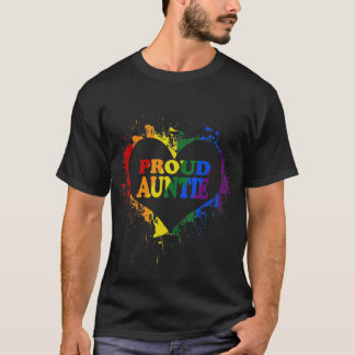 T-shirt Fière tante LGBT Gay Pride Drapeau de coeur - Mère