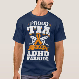T-shirt Fière Tia D'Un Guerrier TDAH Déficit D'Attention
