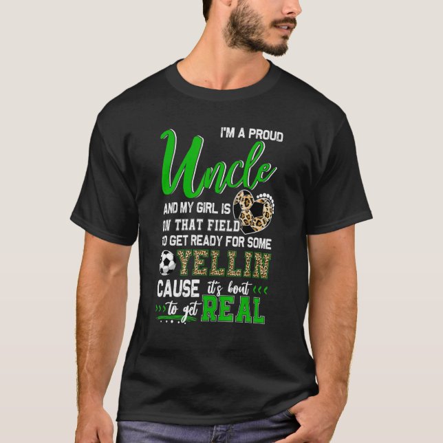 T-shirt Fière Tonton de soccer jumelage de famille (Devant)