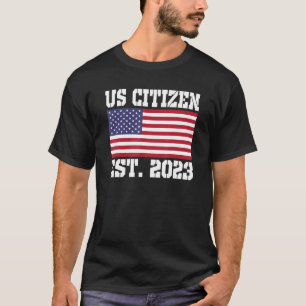T-shirt Fière US Citoyenneté Immigrant Américain New USA C