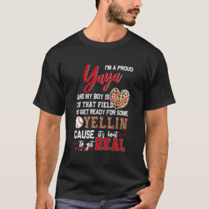 T-shirt Fière Yaya de baseball Famille de baseball Assorti