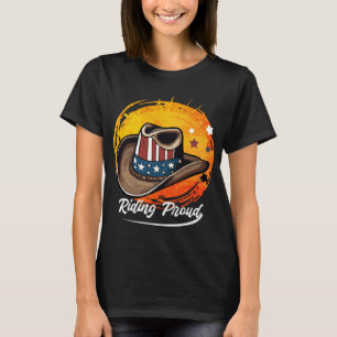 T-shirt Fièrement à cheval Patriotique