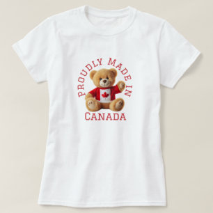 T-shirt Fièrement fait au Canada avec ours en peluche