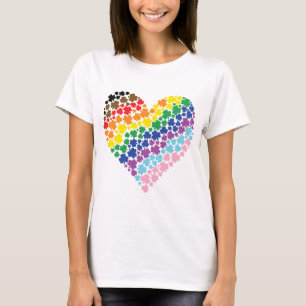 T-shirt Fièrement irlandais Rainbow Shamrock Heart