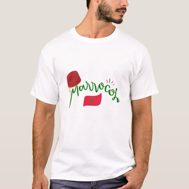 T-shirt Fièrement Marocain : Un Drapeau Sans Temps (Devant)