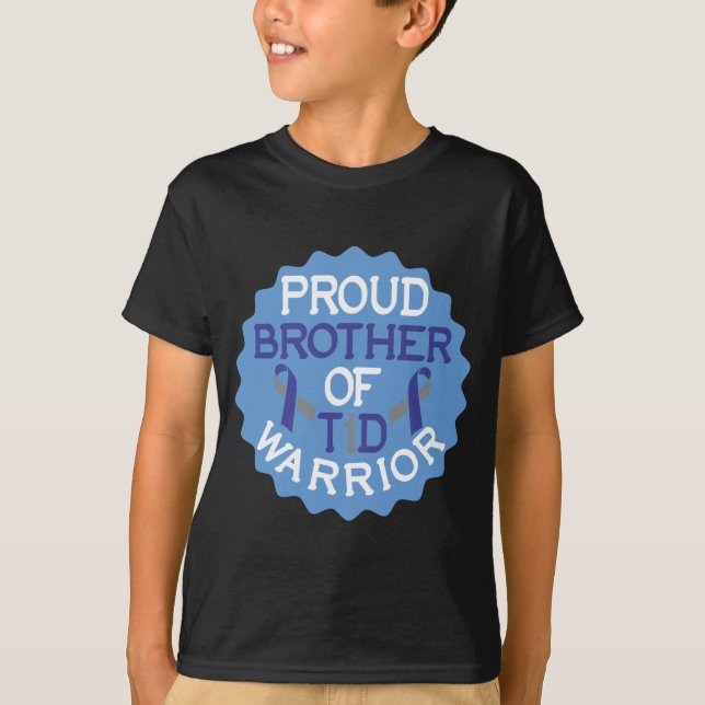 T-shirt Fiers Frères Sensibilisation au diabète Guerrier d (Devant)