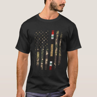 T-shirt Fiers Irak vétéran de la guerre Camo Us drapeau Ru