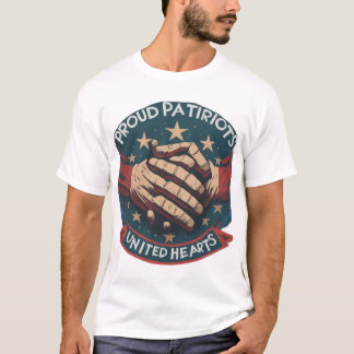 T-shirt Fiers patriotes Coeurs unis
