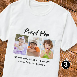 T-shirt Fiers Pop Grandkids Make life Grand 3 Photo