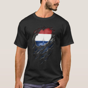T-shirt Fiers racines hollandaises patrimoine déchiré Pays