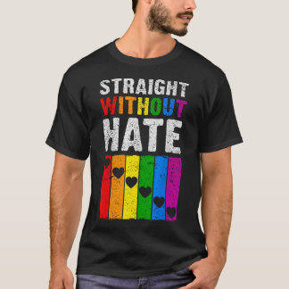 T-shirt Fierté Ally Droite Coeurs Arc-en-ciel Lgbt