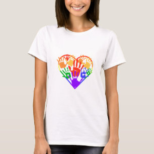 T-shirt Fierté arc-en-ciel LGBTQ+ coeur coloré