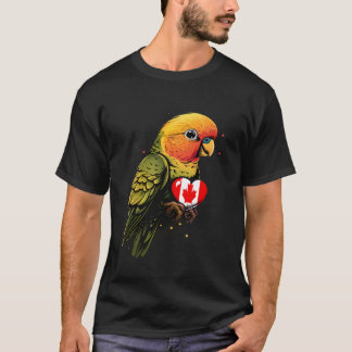 T-shirt Fierté canadienne Perroquet cardiaque Canada Feuil