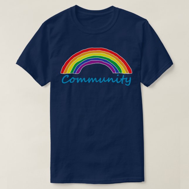 T-shirt Fierté communautaire arc-en-ciel (Design devant)