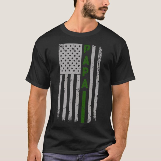 T-shirt Fierté de drapeau des États-Unis de papa (Devant)