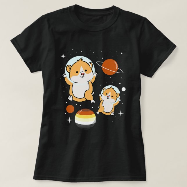 T-shirt Fierté de l'astronaute de hamster (Design devant)