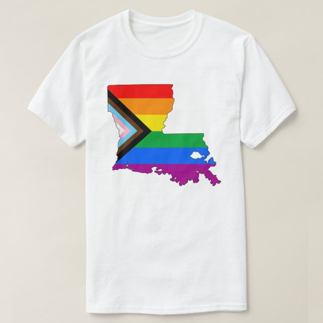 T-shirt Fierté de l'État de Louisiane LGBTQ Progress Pride (Design devant)