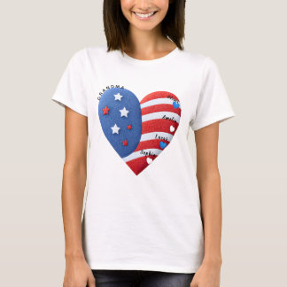 T-shirt "Fierté de Mamie" Tee Drapeau-Cœur