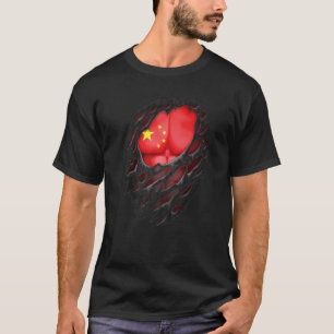 T-shirt Fierté des racines chinoises Patrimoine déchiré Dr