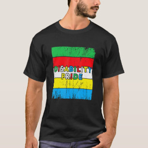 T-shirt Fierté d'invalidité drapeau Mois invalide Handicap