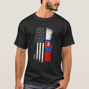 T-shirt Fierté du drapeau slovaque américain Slovaquie Éta