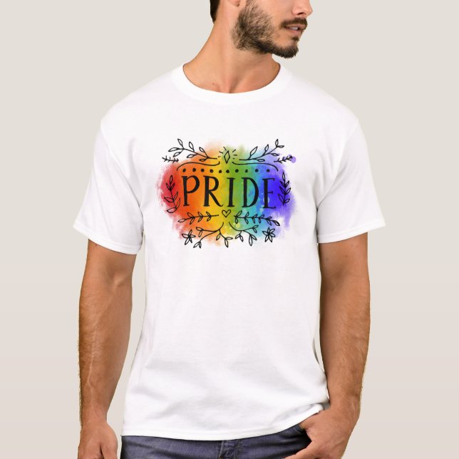 T-shirt Fierté en aquarelle (Devant)