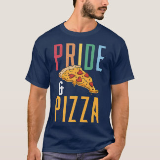 T-shirt Fierté Et Pizza - Gay pride Lgbt Drapeau Arc En Ci