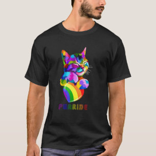 T-shirt Fierté féline amoureux des chats Fierté arc-en-cie
